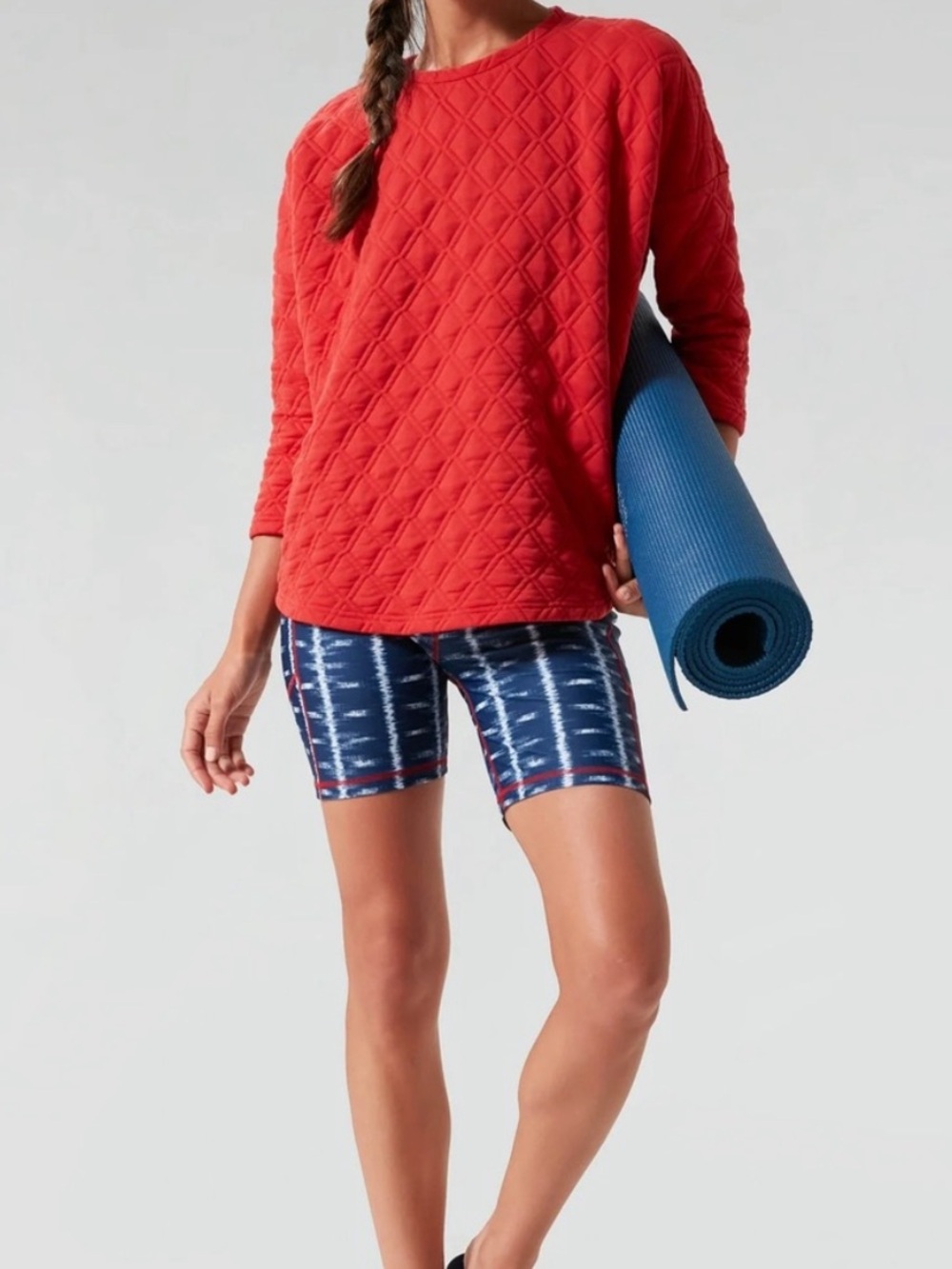 Tuckernuck Sport Ally Swing Quilted Crewneck Red Sweatshirt Sz XS/S 🧡🎀